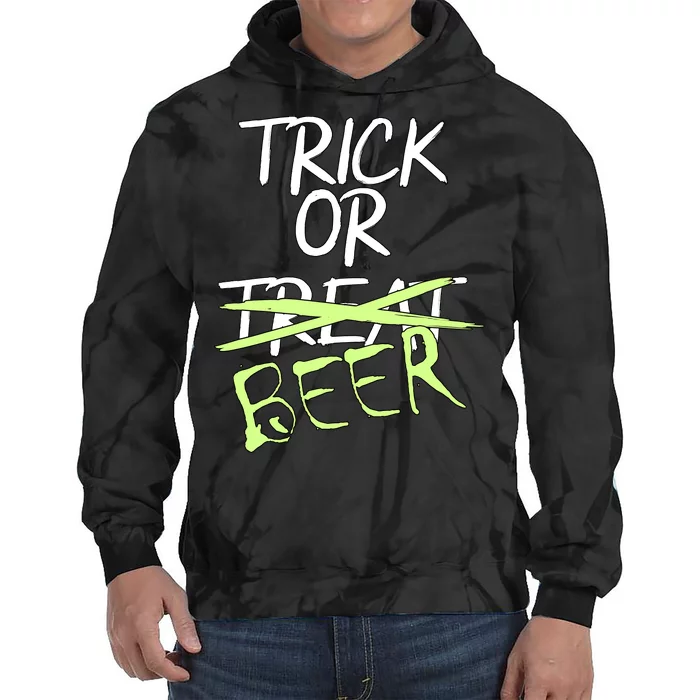 Trick or Beer Funny Halloween Party Tie Dye Hoodie