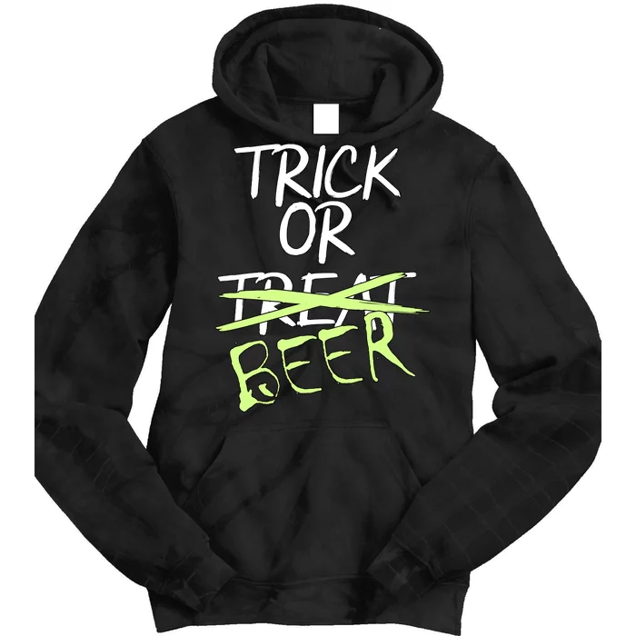 Trick or Beer Funny Halloween Party Tie Dye Hoodie