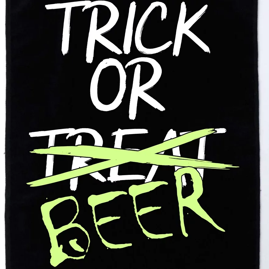 Trick or Beer Funny Halloween Party Platinum Collection Golf Towel