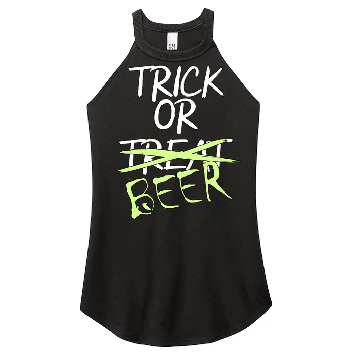 Trick or Beer Funny Halloween Party Women’s Perfect Tri Rocker Tank