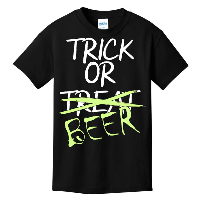 Trick or Beer Funny Halloween Party Kids T-Shirt