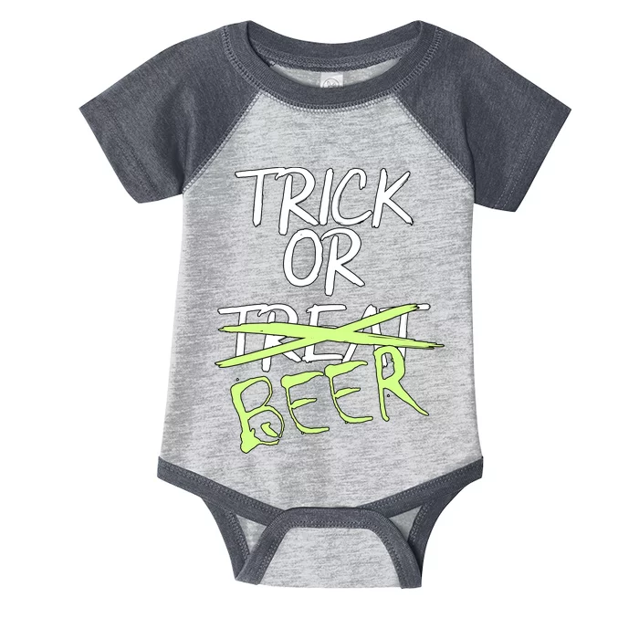 Trick or Beer Funny Halloween Party Infant Baby Jersey Bodysuit