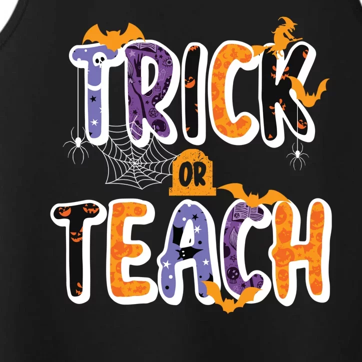 Trick Or Teach Funny Cute Halloween Performance Tank