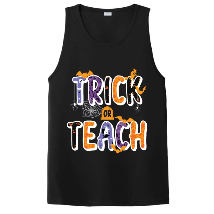 Trick Or Teach Funny Cute Halloween Performance Tank