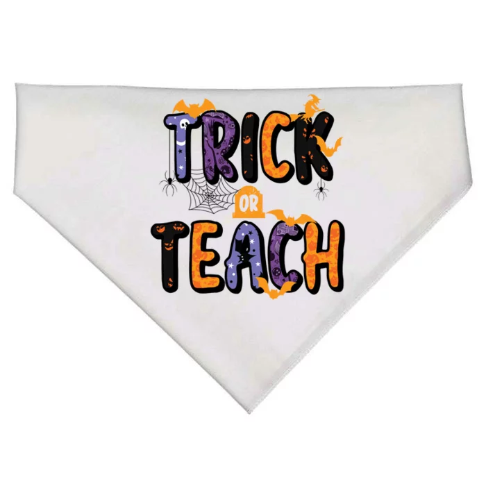 Trick Or Teach Funny Cute Halloween USA-Made Doggie Bandana