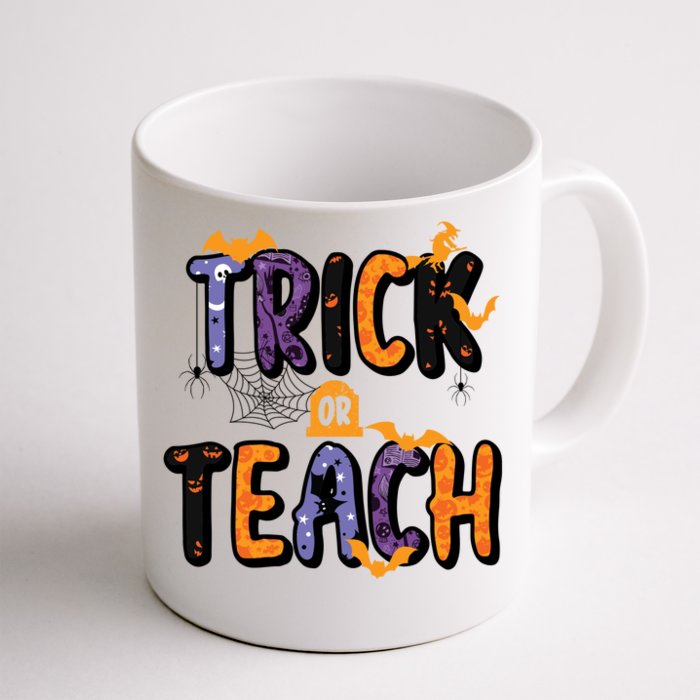 Trick Or Teach Funny Cute Halloween Front & Back Coffee Mug