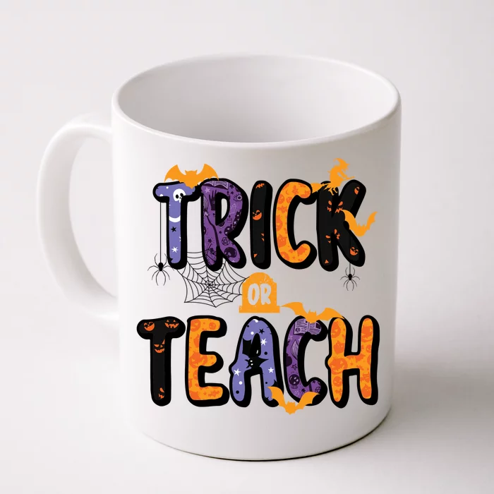 Trick Or Teach Funny Cute Halloween Front & Back Coffee Mug