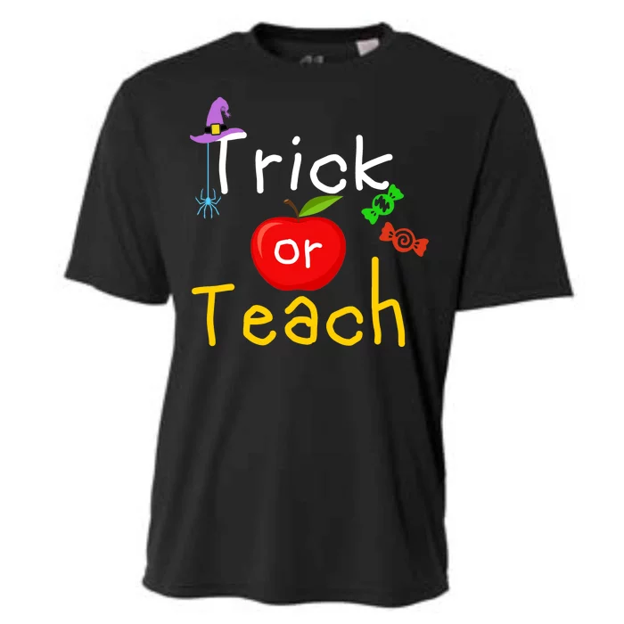 Trick Or Teach Halloween Teacher Cooling Performance Crew T-Shirt