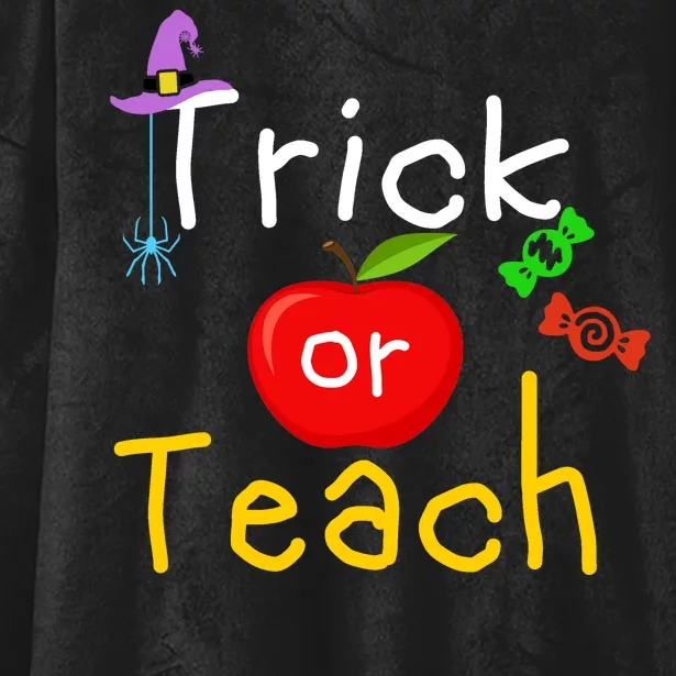 Trick Or Teach Halloween Teacher Hooded Wearable Blanket