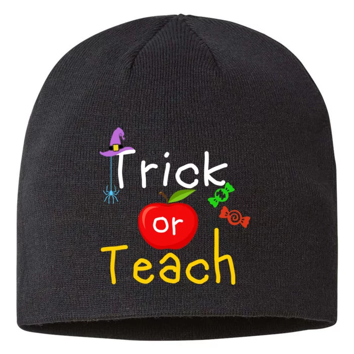 Trick Or Teach Halloween Teacher 8 1/2in Sustainable Knit Beanie