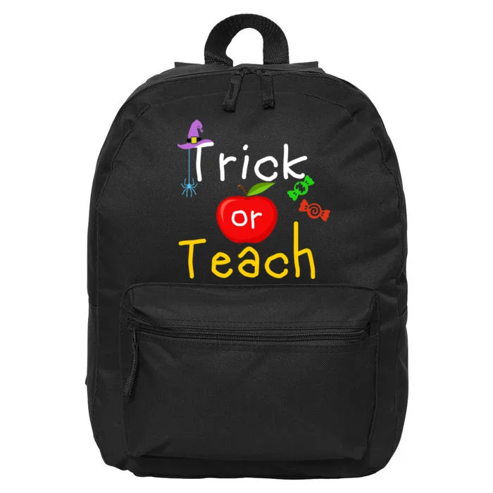 Trick Or Teach Halloween Teacher 16 in Basic Backpack