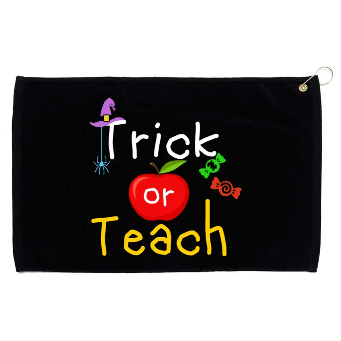 Trick Or Teach Halloween Teacher Grommeted Golf Towel