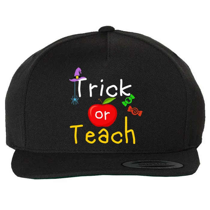 Trick Or Teach Halloween Teacher Wool Snapback Cap