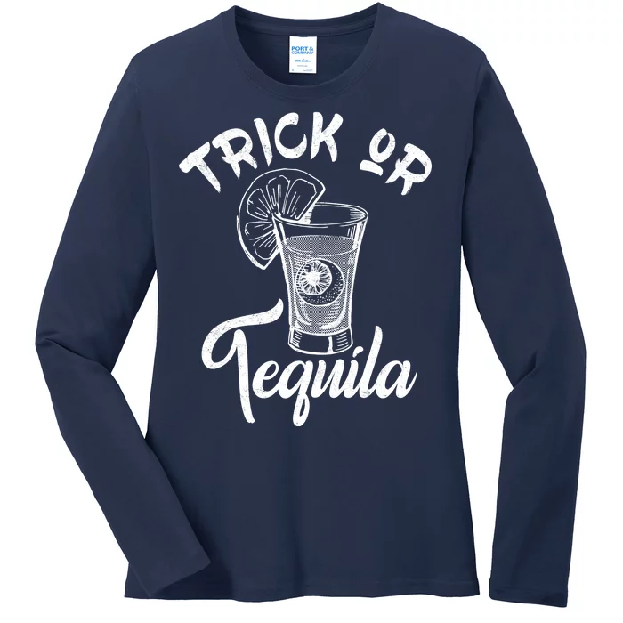 Trick Or Tequila Ladies Long Sleeve Shirt