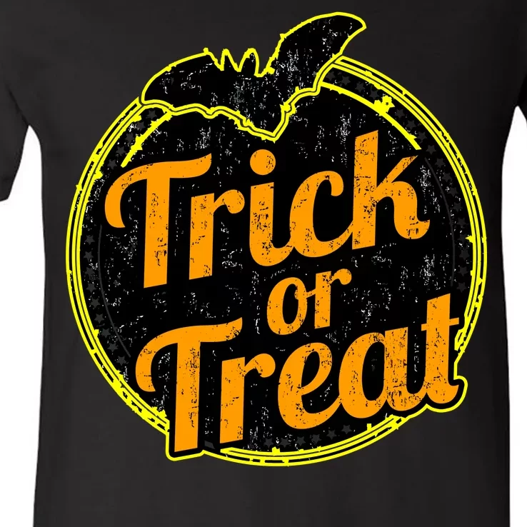 Trick or Treat Bat Logo V-Neck T-Shirt