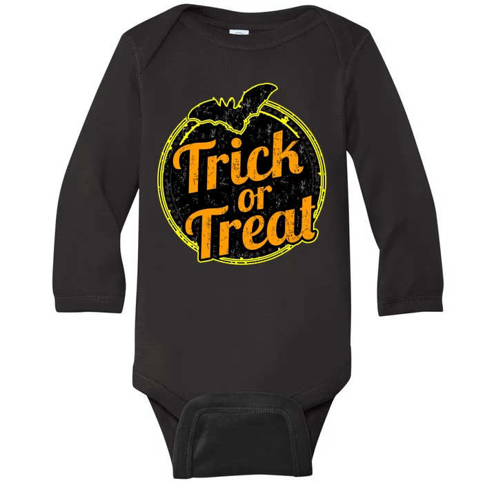 Trick or Treat Bat Logo Baby Long Sleeve Bodysuit