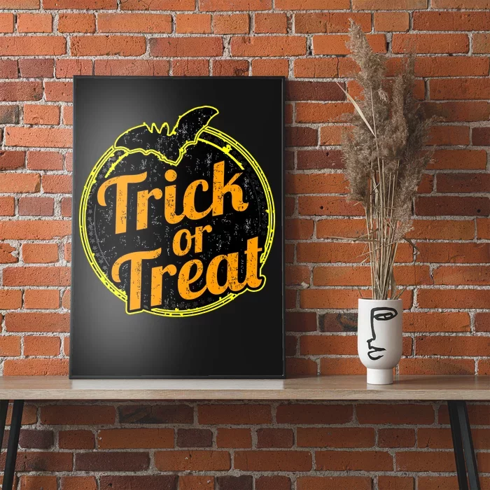 Trick or Treat Bat Logo Poster