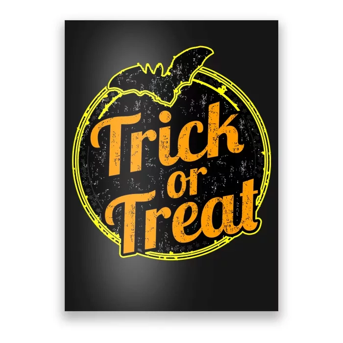 Trick or Treat Bat Logo Poster