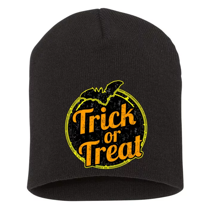 Trick or Treat Bat Logo Short Acrylic Beanie