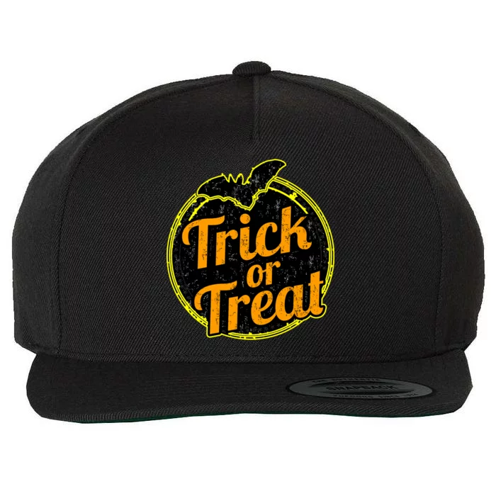 Trick or Treat Bat Logo Wool Snapback Cap