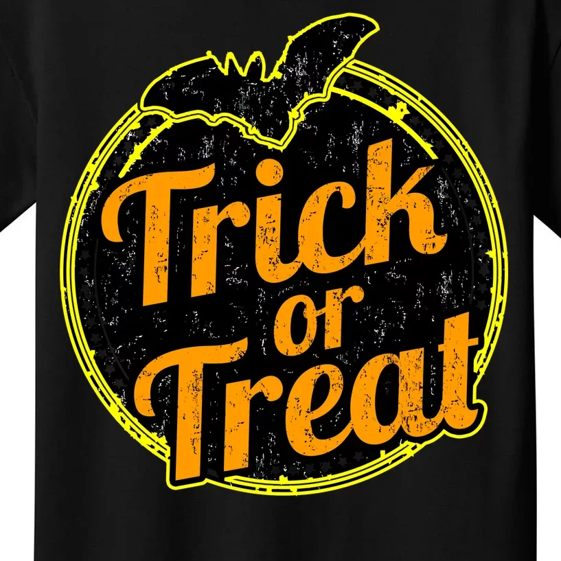 Trick or Treat Bat Logo Kids T-Shirt