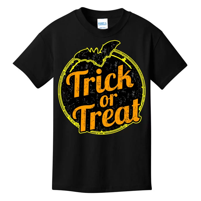 Trick or Treat Bat Logo Kids T-Shirt