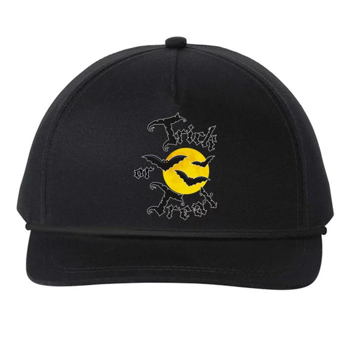 Trick Or Treat Bats Halloween Snapback Five-Panel Rope Hat