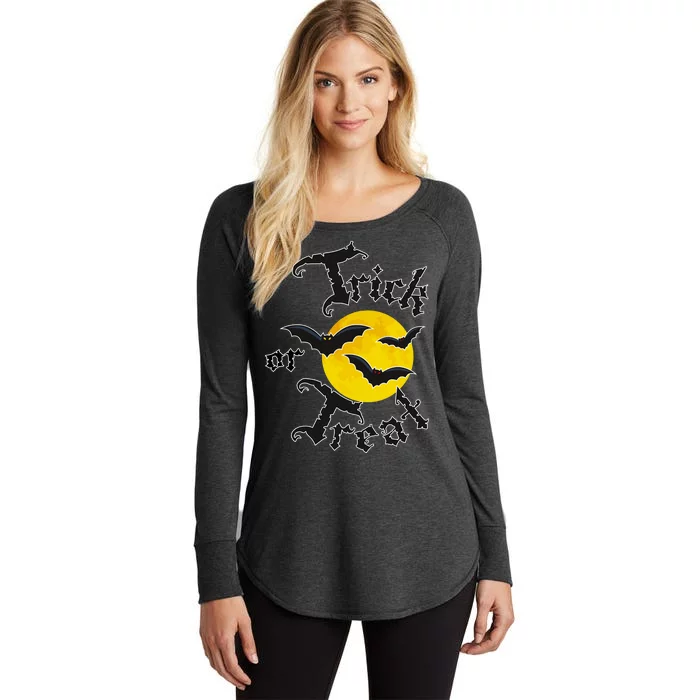 Trick Or Treat Bats Halloween Women's Perfect Tri Tunic Long Sleeve Shirt