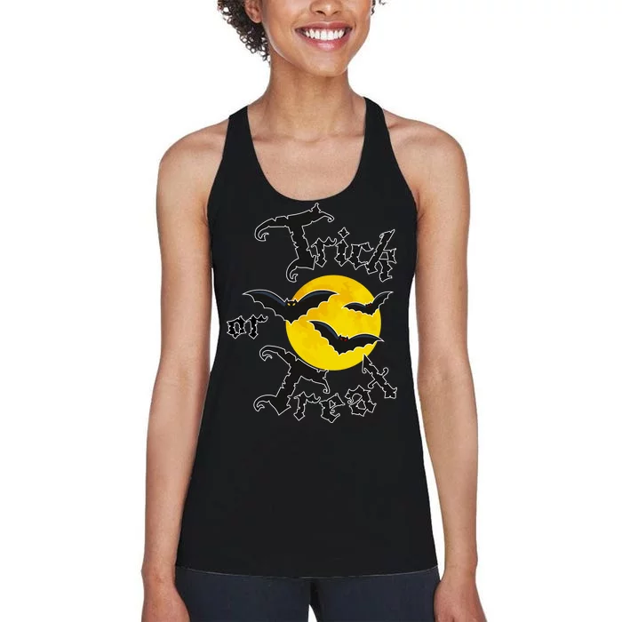 Trick Or Treat Bats Halloween Women's Racerback Tank