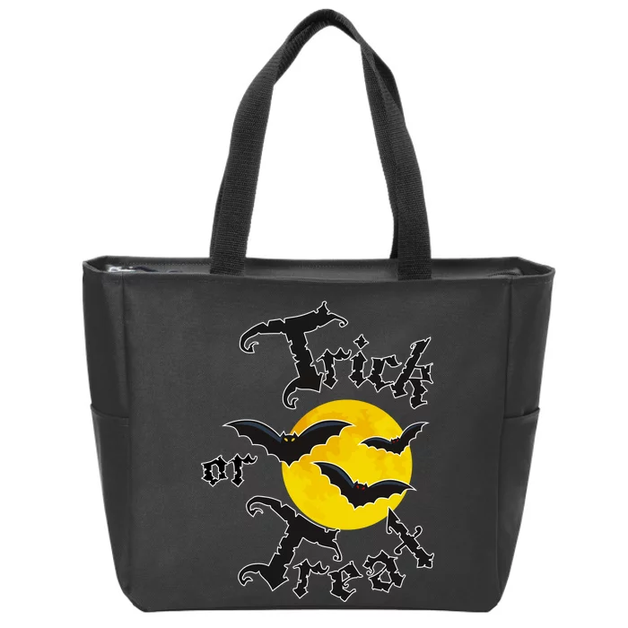 Trick Or Treat Bats Halloween Zip Tote Bag