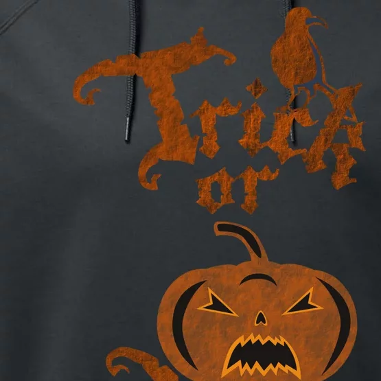 Trick Or Treat Pumpkin Halloween Performance Fleece Hoodie