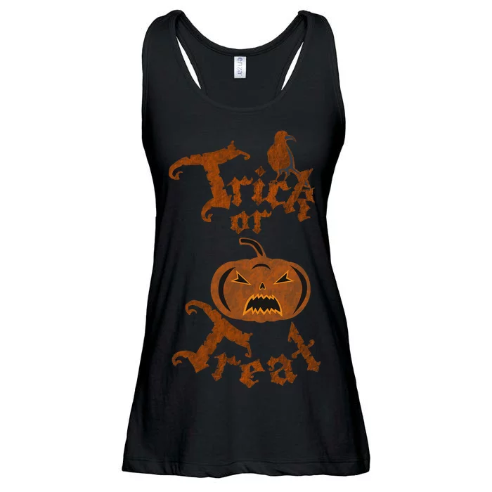 Trick Or Treat Pumpkin Halloween Ladies Essential Flowy Tank