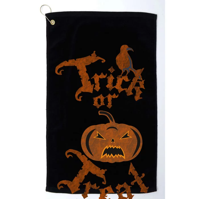 Trick Or Treat Pumpkin Halloween Platinum Collection Golf Towel