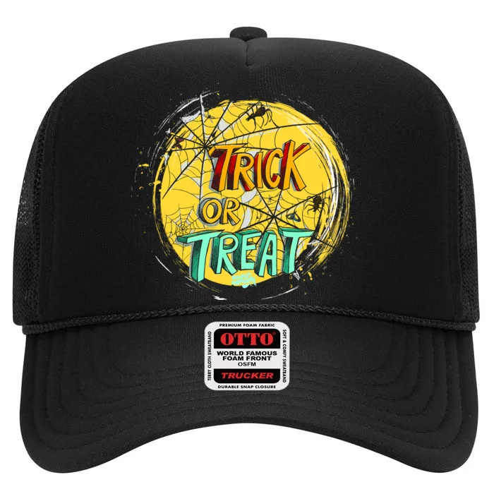 Trick or Treat Spider Web High Crown Mesh Trucker Hat