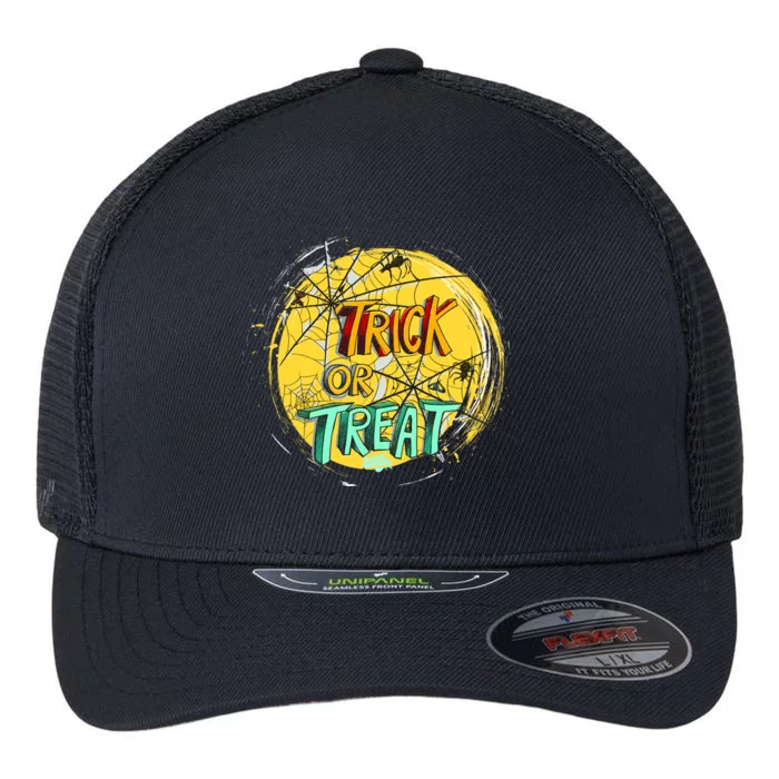 Trick or Treat Spider Web Flexfit Unipanel Trucker Cap