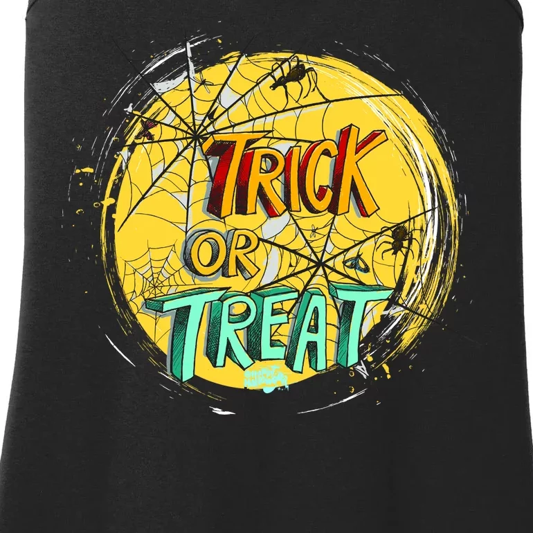 Trick or Treat Spider Web Ladies Essential Tank