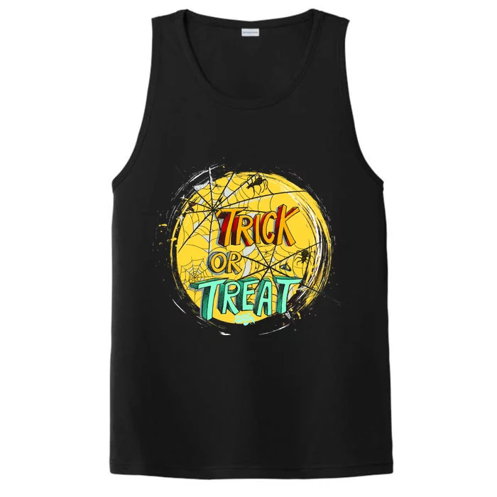 Trick or Treat Spider Web Performance Tank