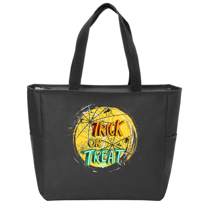 Trick or Treat Spider Web Zip Tote Bag