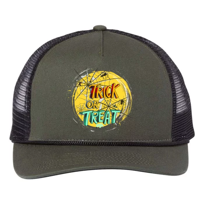 Trick or Treat Spider Web Retro Rope Trucker Hat Cap