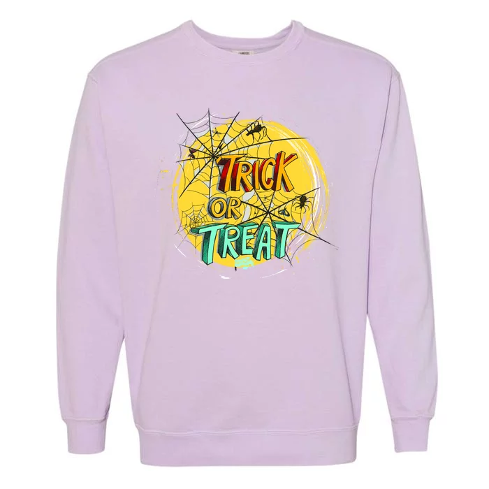 Trick or Treat Spider Web Garment-Dyed Sweatshirt