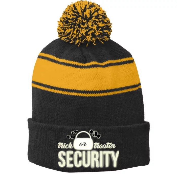 Trick or Treater Security Stripe Pom Pom Beanie