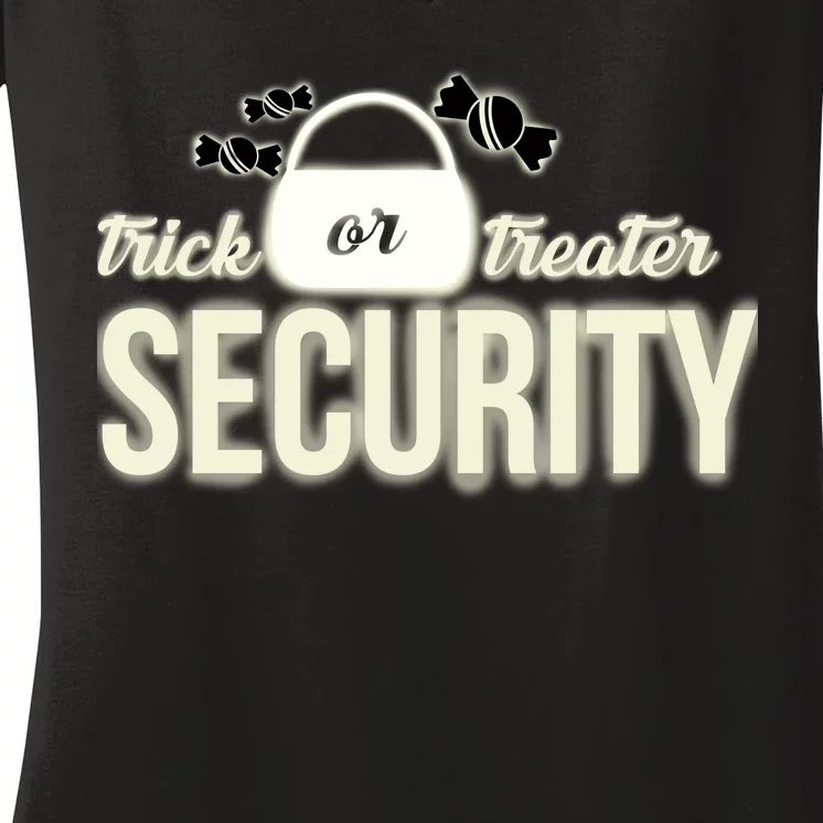 Trick or Treater Security Women's V-Neck T-Shirt