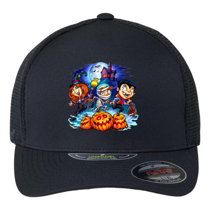 Trick-or-Treaters Halloween Flexfit Unipanel Trucker Cap