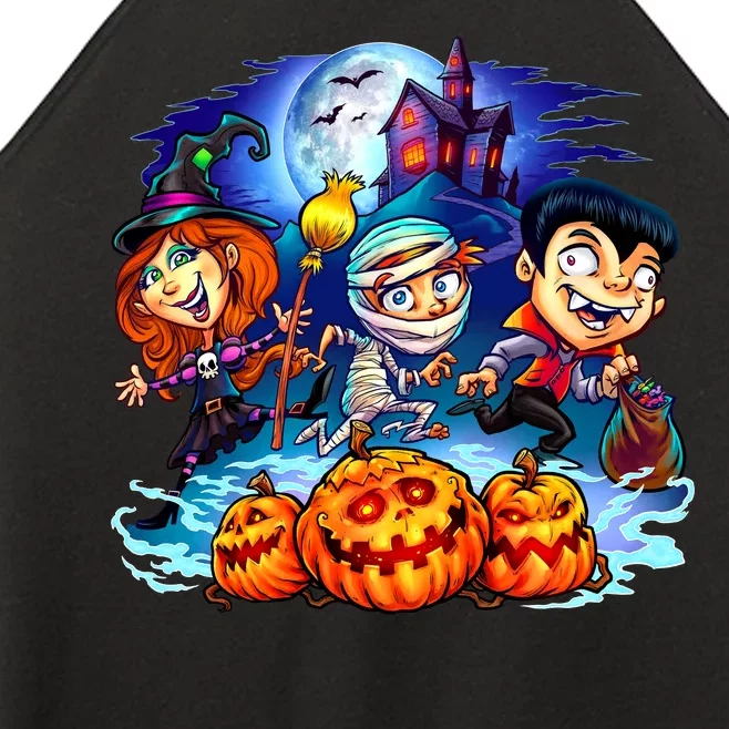 Trick-or-Treaters Halloween Women’s Perfect Tri Rocker Tank