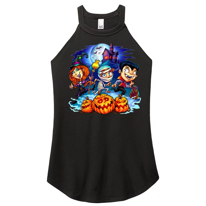 Trick-or-Treaters Halloween Women’s Perfect Tri Rocker Tank