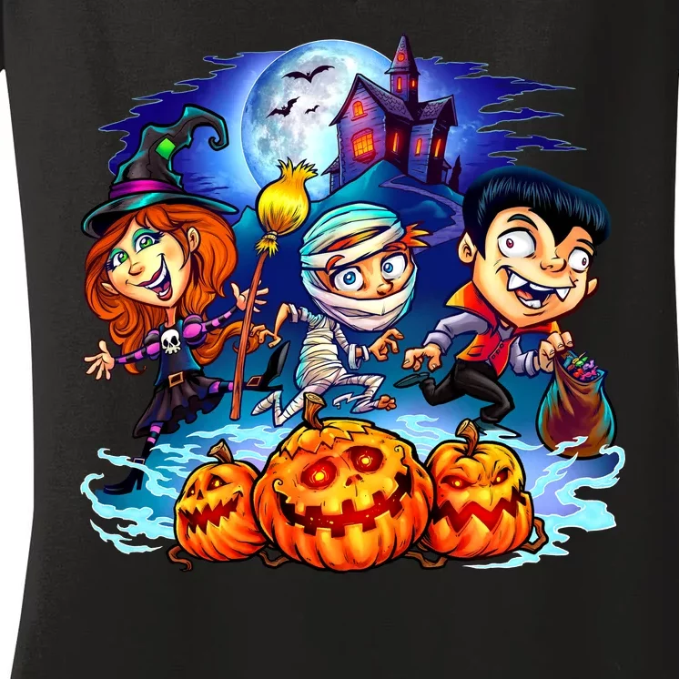 Trick-or-Treaters Halloween Women's V-Neck T-Shirt