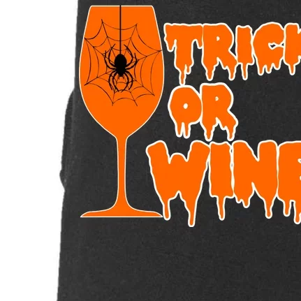 Trick or Wine Halloween Spider Web Doggie 3-End Fleece Hoodie