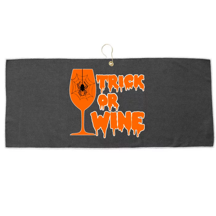 Trick or Wine Halloween Spider Web Large Microfiber Waffle Golf Towel