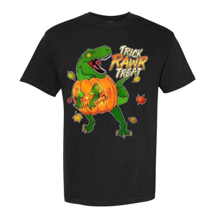 Trick RAWR Treat T-Rex Funny Halloween Garment-Dyed Heavyweight T-Shirt