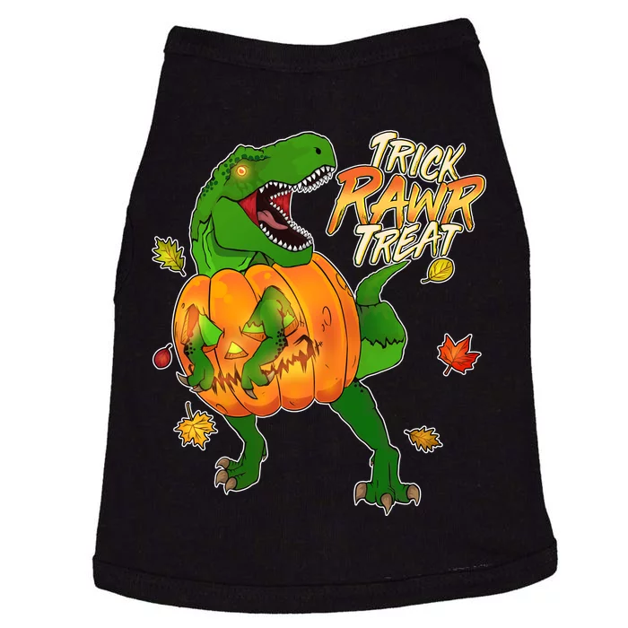 Trick RAWR Treat T-Rex Funny Halloween Doggie Tank